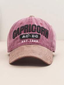 1pc Letter Embroidered Vintage Decoration Snapback Cap, Fashionable Street Style, Suitable For Spring/Summer