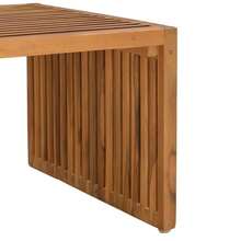 vidaXL Garten Beistelltisch Braun 90 x 50 x 36 cm Teak-Massivholz - Gelb - Übersicht 8