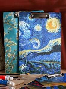 Van Gogh Kunst Serie Klemmbrett, hochwertige Sternenhimmel Kunst Schreibunterlage, Bunte Ölmalerei, stabile Büroklammern, strapazierfähige Aktenordner, DIN A4 Papier, Büroklammer Halter, Krankenschwester Klemmbrett, Schreibunterlage, Geschenk für Schulanfang Klassenzimmer Organisation, Lehrer Abschlussgeschenk, Schulanfang Saison, Schulmaterial, Lehrertag Geschenk, Schulanfang Geschenk, perfektes Geschenk für Lehrer, süßes hängendes Schreibbrett, Büromaterial