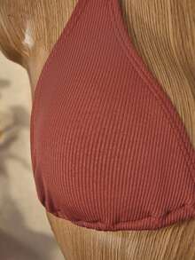 Bellisia Top de biquíni com miçangas e detalhes para mulheres, ideal para férias na praia no verão