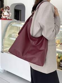 时尚大容量女士单肩托特包，设计感十足