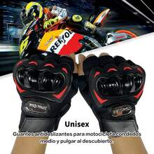 Motorcycle Gloves - Red - View 5