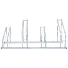 vidaXL Bicycle Stand For 4 Bikes Floor Freestanding Galvanized Steel - Silver - View 4