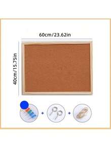 24英寸×16英寸/16英寸×12英寸/12英寸×8英寸多功能橡木色软木板，壁挂式公告板、钉板、照片墙、企业文化展示板、计划板、装饰墙、每日提醒板，新学年伊始学校和宿舍必备 - 棕色 - 查看 15