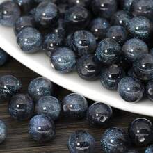 50pcs Dreamy Spring And Summer Starry Sky Fine Glitter Resin Round Beads Scattered Beads Handmade DIY Beaded Bracelet Materials