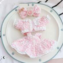 (仅限娃娃衣服) 定制高品质娃娃服装3件套，17cm 1代/2代/3代Labobo时尚服装，10cm吊坠，坐式派对娃娃衣服，无袖连衣裙替换套装 - 彩色 - 查看 8