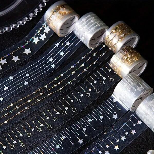 Pegatinas de sellado con diseño de Noche Estrellada para regalos de Navidad, serie de cortinas de Noche Estrellada, pegatinas de sellado para embalaje de regalos | Adecuado para varias escenas, decoración de diarios y scrapbooking, pegatinas para estuches de teléfono, tazas, cuadernos, accesorios, diarios decorativos, decoraciones artesanales y de manualidades, regalos de fiesta de Navidad, decoraciones navideñas, pijamas navideños, regalos de Navidad, decoración navideña