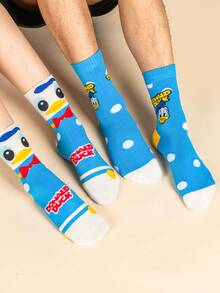 Disney زوجان من الجوارب الكرتونية الرسمية لشركة ديزني لمناسبات عيد الهالوين والكريسماس، جوارب مبتكرة مع شخصيات ديزني، مناسبة للرجال والنساء - متعدد الألوان - مشاهدة 6