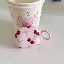 Creative Cherry Pattern Wireless Bluetooth Earphone Protective Case, Compatible With Apple 2/3/Pro/Pro2/4th Gen Earphone Cover Anti-Drop Protective Shell