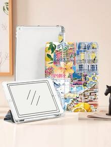 Funda protectora para iPad con patrón de collage estilo italiano compatible con iPad Air 4/5 de 10.9 pulgadas, iPad 7/8/9th de 10.2 pulgadas, con ranura para lápiz compatible con Samsung Tab S6 de 10.4 pulgadas y Tab A7 Lite de 8.7 pulgadas, estuche estilo Ins, regalo para vuelta al colegio, San Valentín, Año Nuevo