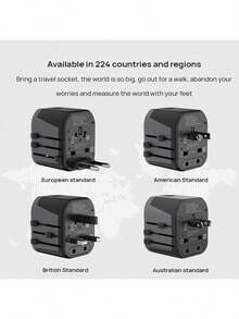 PHILIPS 通用旅行适配器 SPS1001A/93，轻巧便携，快速充电，升级版 USB 充电功率，二合一设计，适用于英国、美国、欧洲、日本、澳大利亚等国家，英式插头 (220-240V)