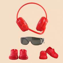 Labubus Headphone With Rotatable Earphones, High Transparency Glasses, Cartoon Boots, Labubus Accessory Set, New Combo - Multicolor - View 8