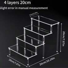 Suport multi-nivel pentru depozitarea cosmeticelor și obiectelor, cu 1 buc., cu configurații cu 5, 4, 3, 2 sau 1 strat, construit din material acrilic transparent. Acest organizator versatil este conceput pentru depozitarea cosmeticelor.