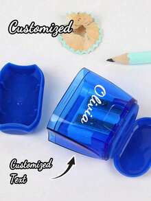 1pc Customized Macaron Color Pencil Sharpener, Transparent Dual-Hole Pencil Sharpener With Lid, Suitable For School Use, Back To School Essential, Student Back To School Gift, Multi-Functional, Decorative, Modern Fashion, Colorful, Cute Retro, Cartoon, Kawaii, Customizable, Personalized, Unique, Suitable For Employees, Customers, Students, Business/Work/Office/School Use - Multicolor - View 4