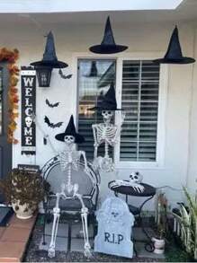 12 قطعة قبعة هالوين سوداء معلقة، إكسسوارات زي قبعة مع حبل من النايلون، قبعة ساحر للاستخدام الداخلي والخارجي، ديكورات هالوين للمنزل والحديقة والشرفة والسقف