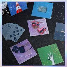 20张A4尺寸全息贴纸，透明乙烯基自粘防水彩虹全息覆膜，4种混合款式 - 不可打印 - 透明 - 查看 8