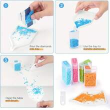 Die neue Außenbox + 42 kleine quadratische Flaschen Kombination, großvolumig, tragbar und portabel, korrosionsbeständig, wasserdicht, vielseitig einsetzbar, mehrlagig stapelbar, kann für Diamantmalerei und Malzubehör, Aufbewahrung, Büroartikel-Lagerung usw. verwendet werden