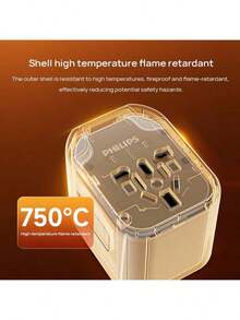 PHILIPS 通用旅行适配器 SPS1001A/93，轻巧便携，快速充电，升级版 USB 充电功率，二合一设计，适用于英国、美国、欧洲、日本、澳大利亚等国家，英式插头 (220-240V)