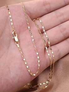 1 件优质欧式 18K 镀金扁平星形吊坠项链，防过敏，16-30 英寸，适合 DIY 珠宝制作或日常佩戴、派对、节日礼物 - Flat Necklace - 查看 7