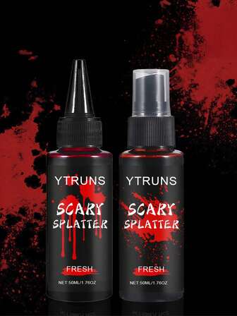 1PC Halloween Fake Blood Spray, Halloween Fake Blood Dropper Bottle - Washable Special Effects Liquid For Makeup, Pranks, And Fake Blood Splatter Effects - Realistic Red Fake Blood Spray Dropper Bottle For Halloween Costumes, Themed Parties, And Creative Games
