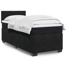 vidaXL Boxspringbett Mit Matratze Schwarz 80x200 Cm Samt - Black - View 1