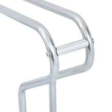 vidaXL Bicycle Stand For 4 Bikes Floor Freestanding Galvanized Steel - Silver - View 7