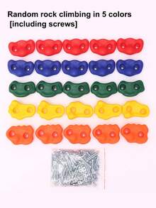 5件套攀岩抓手，室内外健身训练墙攀岩墙配件，圣诞节最佳礼物，感恩节完美选择 - 彩色 - 查看 7