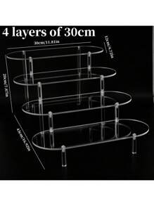 1 قطعة رف عرض متعدد الطبقات من الأكريليك الشفاف، حامل عرض للتماثيل والمجوهرات والمستحضرات التجميلية، حامل عطور، سهل التركيب