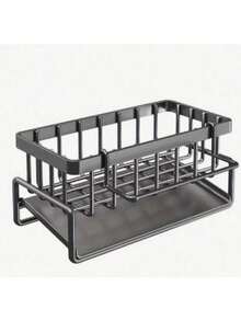 Metal Sponge Holder, Faucet Holder, Soap Drain, Towel Shelf Organizer, Accessories - 黑色 - 查看 9