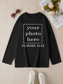 Custom Plus Size T-Shirts For Women - Customize Your Plus Size T-Shirts, Add Your Photo And Text, Choose Your Favorite Font And Color, Customize Your Own Special Top, Custom Plus Size Tops, Design Personalized Text T-Shirts As Gifts For Girlfriends, Family, Yourself, Anniversaries, Holidays, Etc. Custom Gifts, Custom Plus Size Tops, Custom Tops, Plus Size Women's Pullovers, Tops