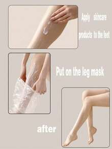 40个/20个/10个/1个足部护理足膜，一次性腿膜带脚腿套，高透明防水保湿腿部护理套 - 彩色 - 查看 2