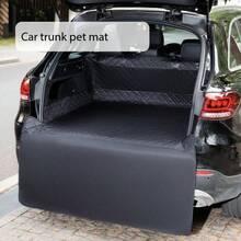 Waterproof Car Trunk Mat, Pet Travel Trunk Liner, SUV/Truck/Hatchback Cargo Organizer Dog Car Trunk Mat - Non-Slip, Scratch-Resistant And Tear-Resistant Pet Cargo Liner With Adjustable Headrest Straps And Bumper Protector, Storage Pockets Fit For Small Cars, Trucks, SUVs - Black
