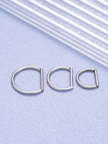 Aro para la nariz de 16G con forma de D, joyería de perforación de acero inoxidable, disponible con circonita cúbica facetada. Adecuado para el septo nasal, la nariz, el pabellón auricular, el hélix, los pendientes de cartílago y los anillos para el pezón. Adecuado para que las mujeres lo usen a diario, en fiestas, vacaciones, trajes de baño, tomar el sol, bares, bailes, reuniones, el Día de San Valentín