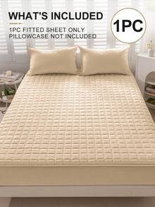 1 pieza Sábana ajustable impermeable, ropa de cama, sábana, funda de colchón, sábana suave y cómoda, sábana ajustable de unicolor a cuadros, estilo minimalista para decoración del hogar, sábana ajustable para cama individual, doble, king, queen, apta para todas las estaciones, lavable a máquina, decoración de otoño, decoración de habitación, vuelta al colegio, útiles escolares, negro