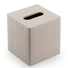 带磁性盖子的 PU 皮革纸巾盒套，现代方形纸巾盒架，用于浴室台面、床头柜、卧室、办公桌的装饰性收纳盒（奶茶色） - 彩色 - 查看 14