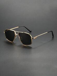 1 件复古金属男士时尚眼镜，经典大镜框 - 純色 - 查看 23