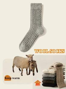 1/2/3/6 双装女士中筒袜，适合秋冬季节，可爱圆点图案，保暖舒适，可搭配靴子，厚羊毛袜，舒适袜