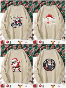 Customized Men's Sweatshirt, Upload Your Photo/Couple Photo/Best Friend/Pet/Landscape, Valentine's Day, Holiday Gift, Birthday Father's Day Anniversary Gift, Company Team Building Uniform, Music Festival, Gift For Him, Apricot Casual Crew Neck, Autumn, Holiday Gift Men's Apricot Crew Neck Comfortable Sweatshirt, Halloween/Christmas/Father's Day Holiday Gift Customized, Holiday Gift, Autumn Winter, Gift For Him, Autumn Men's Sweatshirt