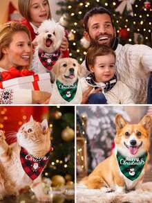 1 Piece Pet Triangle Scarf, Bib, Bib, Christmas Scarf, Dog Decoration Accessories, New Year Decoration, Pet Party