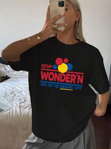 ¡Presume de estilo repostero con esta camiseta motivacional de algodón para mujer, con un estampado vibrante y un ajuste cómodo! Exprésate hoy con esta divertida camiseta. Talla extragrande. - Negro - Ver 1