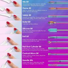 26 件/套美甲钻头套装，3/32 英寸专业陶瓷安全钻头，适用于美甲钻、钻石角质层锉刀美甲钻头、用于丙烯酸凝胶美甲技术修甲修脚、家庭沙龙的卸甲钻头 - 黑色 - 查看 4