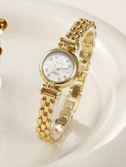 1 Set New Fashion Bracelet Watch For Women, Vintage Luxury Minimalist Elegant Lightweight Versatile Quartz Watch, Suitable For Daily Wear, Birthday Gift, Party, Holiday Gathering, Ideal Gift For Yourself Or Friends