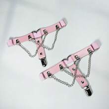 Women's Leg Garter, Punk Rivet PU Leather Sock Suspender, Leg Decor Garter Belt - Multicolor - View 4