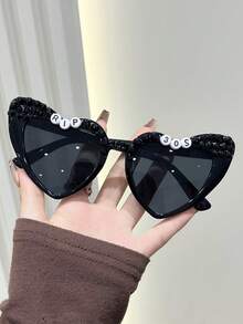 1件装奢华简约黑色系列手工水晶珍珠字母相框，适用于20岁、30岁、40岁、50岁生日，可用作生日礼物、生日派对拍照道具、男女通用派对礼物、复古风格、派对、舞台表演旅行配饰、生日派对服装配饰、节日服装配饰 - 黑色 - 查看 4