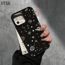 Fundas y carcasas protectoras para teléfono con diseño de planeta blanco y orificios grandes. Compatibles con phone 16 Pro Max, 16, 15 Pro, 14, 14 Plus/14 Pro Max, 13, 13 Pro, 12 Pro, 11/11 Pro. Regalos para cumpleaños y festividades - Blanco - Ver 4