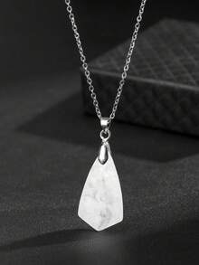 1 件/天然水晶玫瑰石英天河石青金石紫水晶钻石形切割时尚个性吊坠项链，节日和聚会时赠送朋友的最佳选择 - 菱形吊飾項鍊 - 查看 13