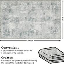 Bedding Large Rugs For Living Room 140x200cm, Modern Boho Washable Area Rug With Non Slip Backing, Soft Short Pile Carpet For Bedroom, Kitchen, Dining Room - Boho Grey - View 9