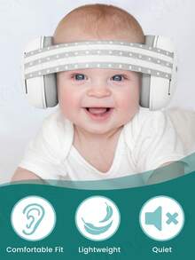 Ear Muffs For Infants With Elastic Headband, Baby Earmuffs Ideal For Flights, Baby Ear Noise Reduction Earmuffs - Baby Headphones Against Hearing Damage & Improves Sleep