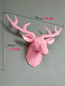 1pc Christmas Wall Decoration, Geometric European Style Fortune Simulation Animal Head Deer Head Wall Decoration, Wall Entrance Pendant Bar Wall Decoration.Perfect Christmas Gift For Lovers, Parents And Friends.