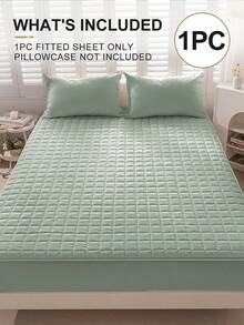 1 pieza Sábana ajustable impermeable, ropa de cama, sábana, funda de colchón, sábana suave y cómoda, sábana ajustable de unicolor a cuadros, estilo minimalista para decoración del hogar, sábana ajustable para cama individual, doble, king, queen, apta para todas las estaciones, lavable a máquina, decoración de otoño, decoración de habitación, vuelta al colegio, útiles escolares, negro